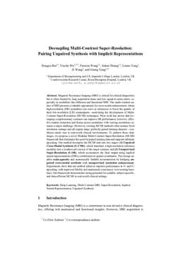 Decoupling Multi-Contrast Super-Resolution: Pairing Unpaired Synthesis with Implicit Representations