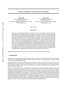 Evolutionary ecology of words