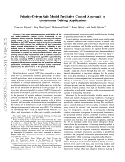 Priority-Driven Safe Model Predictive Control Approach to Autonomous Driving Applications