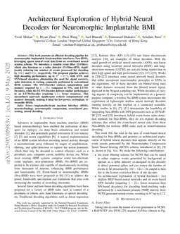 Architectural Exploration of Hybrid Neural Decoders for Neuromorphic Implantable BMI