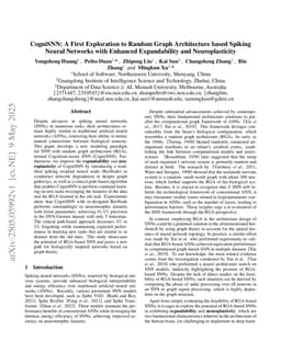 CogniSNN: A First Exploration to Random Graph Architecture based Spiking Neural Networks with Enhanced Expandability and Neuroplasticity