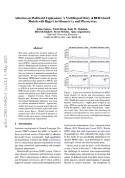 Attention on Multiword Expressions: A Multilingual Study of BERT-based Models with Regard to Idiomaticity and Microsyntax