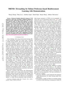 TREND: Tri-teaching for Robust Preference-based Reinforcement Learning with Demonstrations