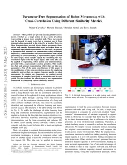 Parameter-Free Segmentation of Robot Movements with Cross-Correlation Using Different Similarity Metrics