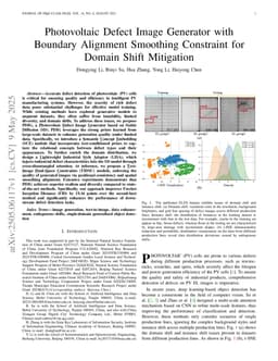 Photovoltaic Defect Image Generator with Boundary Alignment Smoothing Constraint for Domain Shift Mitigation