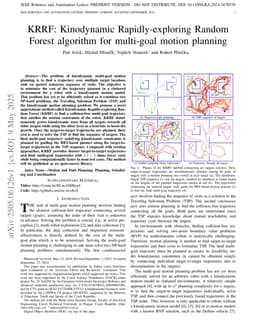 KRRF: Kinodynamic Rapidly-exploring Random Forest algorithm for multi-goal motion planning