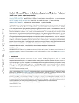 Realistic Adversarial Attacks for Robustness Evaluation of Trajectory Prediction Models via Future State Perturbation