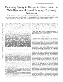 Estimating Quality in Therapeutic Conversations: A Multi-Dimensional Natural Language Processing Framework
