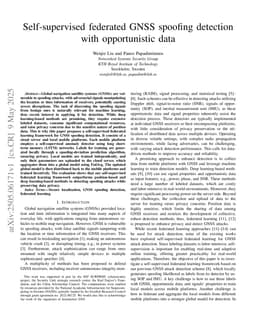 Self-Supervised Federated GNSS Spoofing Detection with Opportunistic Data