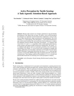 Active Perception for Tactile Sensing: A Task-Agnostic Attention-Based Approach