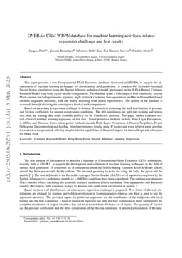 ONERA's CRM WBPN database for machine learning activities, related regression challenge and first results