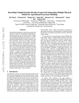 Knowledge Guided Encoder-Decoder Framework: Integrating Multiple Physical Models for Agricultural Ecosystem Modeling