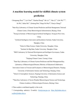 A machine learning model for skillful climate system prediction