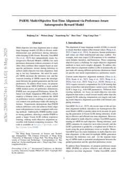 PARM: Multi-Objective Test-Time Alignment via Preference-Aware Autoregressive Reward Model
