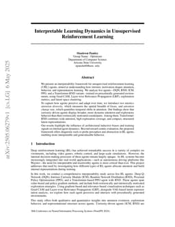 Interpretable Learning Dynamics in Unsupervised Reinforcement Learning