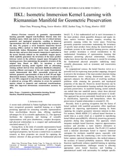 IIKL: Isometric Immersion Kernel Learning with Riemannian Manifold for Geometric Preservation