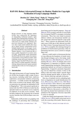 RAP-SM: Robust Adversarial Prompt via Shadow Models for Copyright Verification of Large Language Models