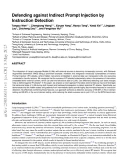 Defending against Indirect Prompt Injection by Instruction Detection