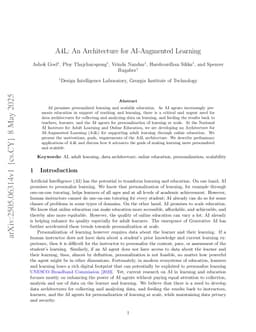 A4L: An Architecture for AI-Augmented Learning