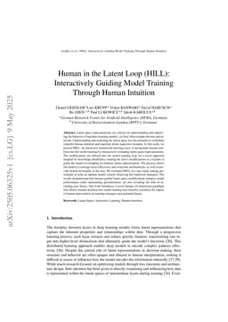 Human in the Latent Loop (HILL): Interactively Guiding Model Training Through Human Intuition