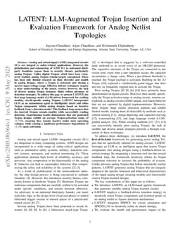 LATENT: LLM-Augmented Trojan Insertion and Evaluation Framework for Analog Netlist Topologies