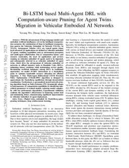 Bi-LSTM based Multi-Agent DRL with Computation-aware Pruning for Agent Twins Migration in Vehicular Embodied AI Networks
