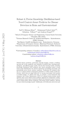 Robust & Precise Knowledge Distillation-based Novel Context-Aware Predictor for Disease Detection in Brain and Gastrointestinal