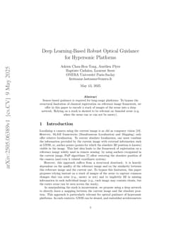 Deep Learning-Based Robust Optical Guidance for Hypersonic Platforms