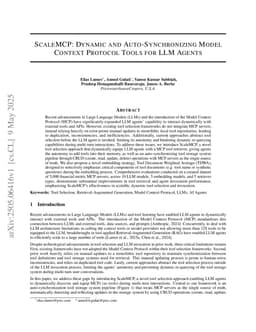 ScaleMCP: Dynamic and Auto-Synchronizing Model Context Protocol Tools for LLM Agents