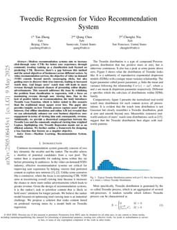 Tweedie Regression for Video Recommendation System