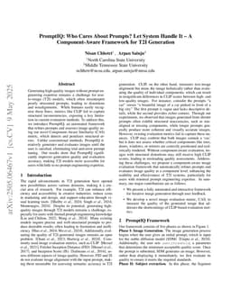 PromptIQ: Who Cares About Prompts? Let System Handle It -- A Component-Aware Framework for T2I Generation