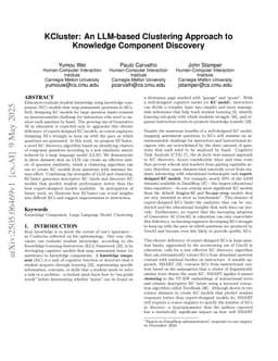 KCluster: An LLM-based Clustering Approach to Knowledge Component Discovery
