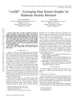 "vcd2df" -- Leveraging Data Science Insights for Hardware Security Research