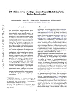 QoS-Efficient Serving of Multiple Mixture-of-Expert LLMs Using Partial Runtime Reconfiguration