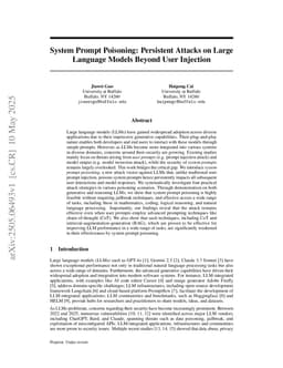 System Prompt Poisoning: Persistent Attacks on Large Language Models Beyond User Injection