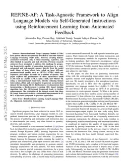 REFINE-AF: A Task-Agnostic Framework to Align Language Models via Self-Generated Instructions using Reinforcement Learning from Automated Feedback