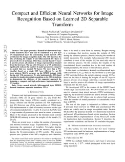 Compact and Efficient Neural Networks for Image Recognition Based on Learned 2D Separable Transform