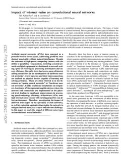 Impact of internal noise on convolutional neural networks