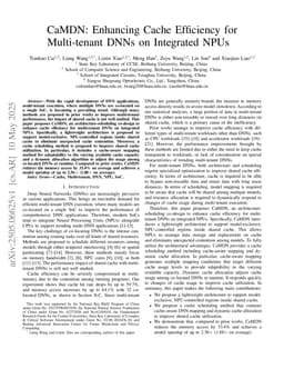 CaMDN: Enhancing Cache Efficiency for Multi-tenant DNNs on Integrated NPUs