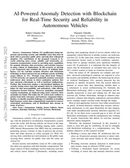AI-Powered Anomaly Detection with Blockchain for Real-Time Security and Reliability in Autonomous Vehicles