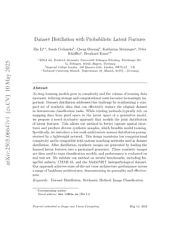 Dataset Distillation with Probabilistic Latent Features
