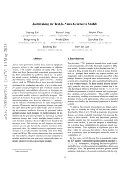 Jailbreaking the Text-to-Video Generative Models