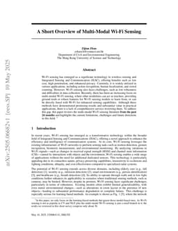 A Short Overview of Multi-Modal Wi-Fi Sensing