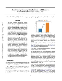Model Steering: Learning with a Reference Model Improves Generalization Bounds and Scaling Laws