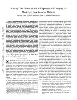 Missing Data Estimation for MR Spectroscopic Imaging via Mask-Free Deep Learning Methods