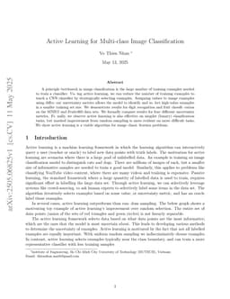 Active Learning for Multi-class Image Classification
