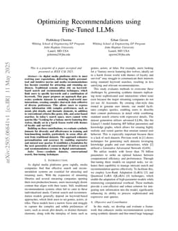 Optimizing Recommendations using Fine-Tuned LLMs