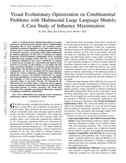 Visual Evolutionary Optimization on Combinatorial Problems with Multimodal Large Language Models: A Case Study of Influence Maximization
