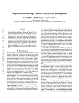 Image Classification Using a Diffusion Model as a Pre-Training Model
