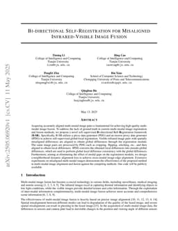 Bi-directional Self-Registration for Misaligned Infrared-Visible Image Fusion